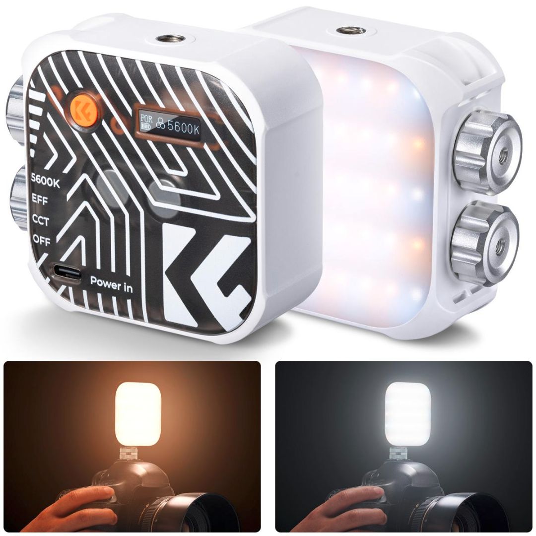 K&F Concept Bi-Color LED Video Light, 2000mAh 2500K-9900K, 15 Light Effects, Vlogging (Beli) KF34.035V1 - 1